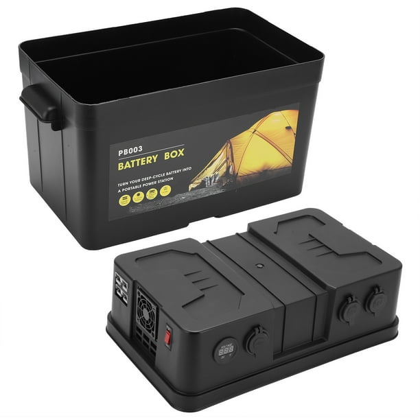 Boîte à Batterie Power Center – 2 Ports USB, Afficheur Tension, Montage Par Sangle Et Vis, Résistante, Pour Moteur De Bateau