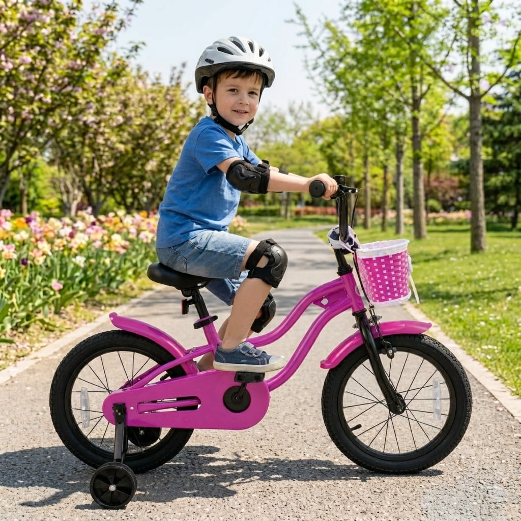 Redsmile Kids Bike 12 Inch with Training Wheels for Toddlers Boys Girls Ages 3-4 Years Old, 12 Inch Kids Bicycle with Adjustable Seat and Coaster Brake, Beginner Kids Bike, Multicolor
