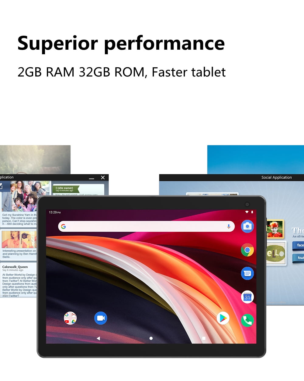 Coopers 10'' Android Tablet, 2GB RAM, 32GB ROM, Wifi