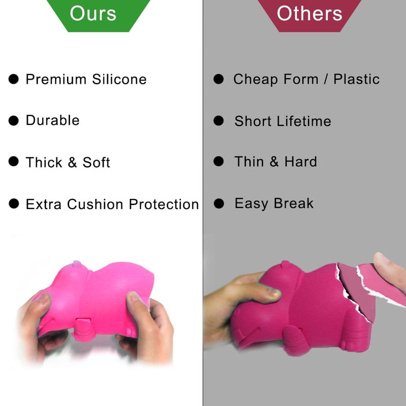 Children's Bathtub Spout Cover Safety Silicone Faucet Protector for Baby Kid - Pink Hippo