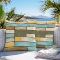 thumbnail image 3 of Throw Pillow Covers 16x16 Inch Set of 2, Brown Blue Vintage Waterproof Outdoor Pillow Covers, Retro Farmhouse Elegant Pastoral Decorative Cushion Pillowcases for Couch, Sofa, Bed, Garden, Patio, 3 of 9