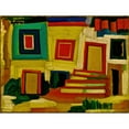 thumbnail image 2 of Amadeo de Souza-Cardoso 14x12 Gold Ornate Wood Frame and Double Matted Museum Art Print Titled - The Little Bright House - Landscape (1915), 2 of 4