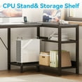 thumbnail image 2 of 55" Office Desk with Power Outlets & CPU Holder, L-Shaped Corner Desk with File Cabinet, Storage Shelf & 2 Drawers for Large Spaces, Black, 2 of 8