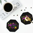 thumbnail image 5 of Bingfone Vintage Mardi Gras With Flamingo Leather Drinks Coasters With Set Of 6,Suitable For Home Kitchen,Coffee Cup Coasters Home Gift, 5 of 9