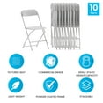 thumbnail image 6 of Emma + Oliver Set of 10 White Stackable Folding Plastic Chairs - 650 LB Weight Capacity, 6 of 15