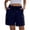 Navy, variant on Womens Cargo Shorts Elastic Waist Drawstring Shorts Loose Hiking with Button Pockets Black M