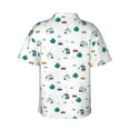 thumbnail image 3 of Uemuo Cartoon House Car Printed Regular Fit Short Sleeve Casual Hawaiian Shirt for Men,Aloha shirt,Tropical shirt,Floral print shirt,Vacation Beach shirt-Large, 3 of 9
