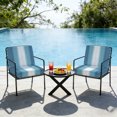 thumbnail image 7 of Outdoor Patio Cushion Covers 4 Pack Blue Ombre Patio Chair Cushion Covers with Ties and Zipper Light Blue Ombre White Stripes Waterproof Outdoor Seat Cushion Covers for Patio Furniture 24"x24", 7 of 7