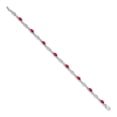 thumbnail image 6 of Auriga Fine Jewelry 14K White Gold Diamond and Ruby Bracelet 7.25inch for Women, 6 of 6