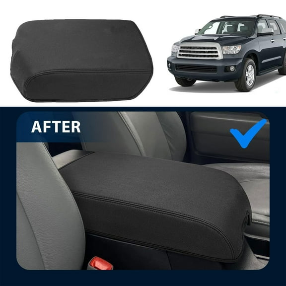 JJMY For Toyota Tundra 2007-2013 Car Center Console Armrest Cover Protector Pad Black