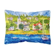 Carolines Treasures 6031PW1216 Harbour Scene with Sailboat  Decorative   Canvas Fabric Pillow, 12H x16W, multicolor