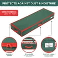thumbnail image 3 of HOLDN' STORAGE Wrapping Paper Storage Container, Fits 27 Rolls Gift Wrap, Extra Pockets for Ribbons & Bows, Underbed Storage - Green & Red Trim, 3 of 9