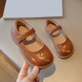 thumbnail image 4 of GiLiling Girls Mary Jane Shoes, Girls Flats with Carrot Embroidered Design Hook-and-Loop Strap, Leather Flats with Non-Slip Rubber Sole for Casual and Dress Wear (Beige, 7-8 Years), 4 of 6