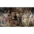 thumbnail image 2 of Uccello, Paolo 24x16 Black Ornate Wood Framed with Double Matting Museum Art Print Titled - Battle of San Romano: The Counter Attack of Michelotto Da Contignola, 2 of 4