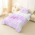 thumbnail image 2 of Manfei Cute Initial R Twin Comforter Sets,Sweet Bow Bedding Set,Purple,Polkadot Reversible,2 Pieces,1 Comforter and 1 Pillowcase, 2 of 7