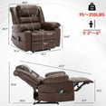 thumbnail image 5 of Massage and lumber heat Recliner Lounge with Remote Control,SEGMART PU Leather Rocking Chair w/Padded Seat Backrest,Side Pockets and Cup Holders for Home,Lounge, Psychotherapy Room, 5 of 11