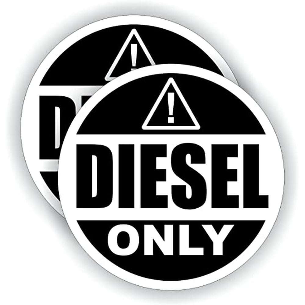 Diesel Fuel Only Vinyl 3″ Round Decal Sticker Label Fuel Gas Door