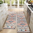 thumbnail image 4 of Kitchen Rugs Sets Of 2,Colorful Geometric Diamond Pattern Anti Fatigue Kitchen Mat Rugs Non Slip Washable,Decorative Kitchen Floor Mats for Kitchen,Sink,Laundry,17"X47", 4 of 5