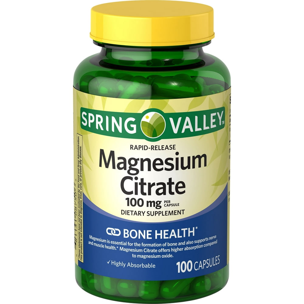 Spring Valley Magnesium Citrate Rapid Release Capsules, 100 mg, 100