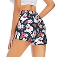 thumbnail image 4 of Picia Rabbit And Rose Pattern Women's 2 in 1 Athletic Running Shorts High Waisted Workout Casual Gym Sweat Shorts with Comfy Liner Zipper Pockets-XX-Large, 4 of 9