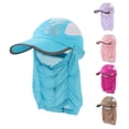 thumbnail image 3 of SUNRI Summer Sun Cap UV Protection Hat Foldable Wide Brim Baseball Hats for Beach Breathable Fishing Caps Detachable Face Flap, 3 of 19