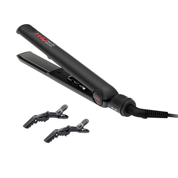 MHU Flat Iron 1 Inch Professional Travel Portable Negative Ions Protect Hair Hair Straightener&Curler Anti frizz Dual Voltage Salon Floating Titanium Plate