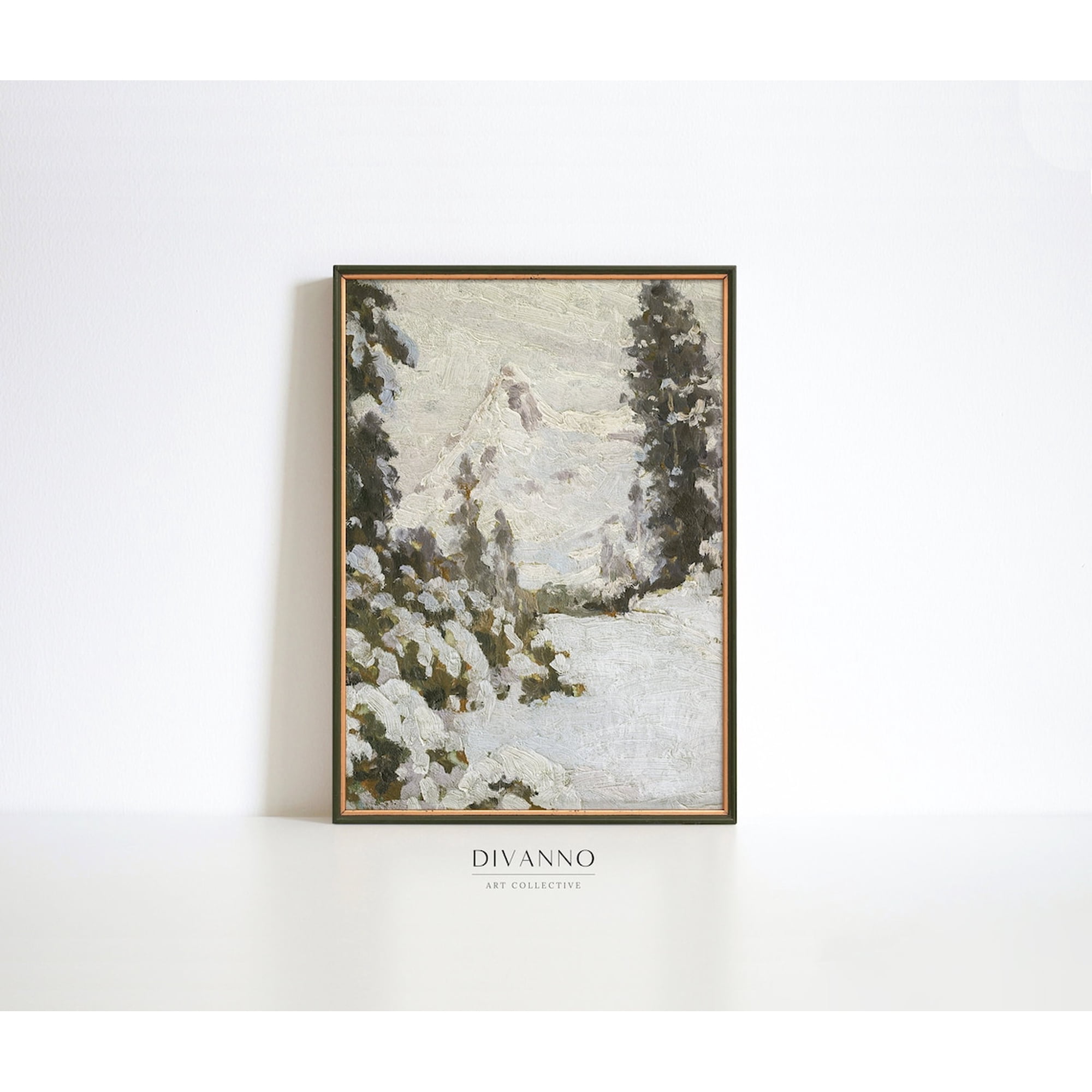 Winter Forest Poster Nordic Snowy Landscape Farmhouse Nature Neutral Christmas Seasonal Living Room And Home Decor