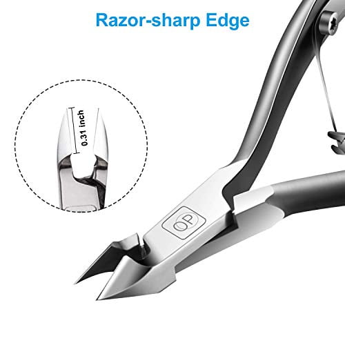  Harperton Cuticle Trimmer - Full Jaw Nipper and Trimmer,  Non-Slip Cuticle Nipper Stainless Steel Cutter Fingernails and Toenails :  Beauty & Personal Care