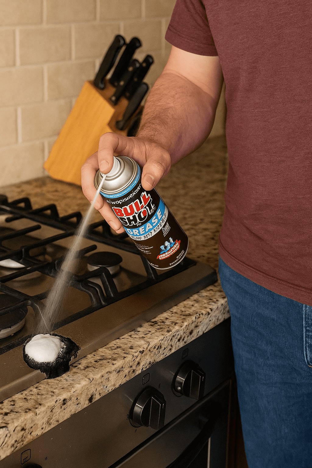 Bullshot Grease Remover, Foaming Degreaser & Grime Remover, Heavy-Duty, Residue-Free, Shake, Point & Spray