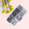 thumbnail image 3 of 370pcs Ribbon Ends Fastener Clasps Textured Crimp End Clamps Cord Ends Buckles Zipper Clips DIY Jewelry Accessories(Ancient Bronze + White K), 3 of 8