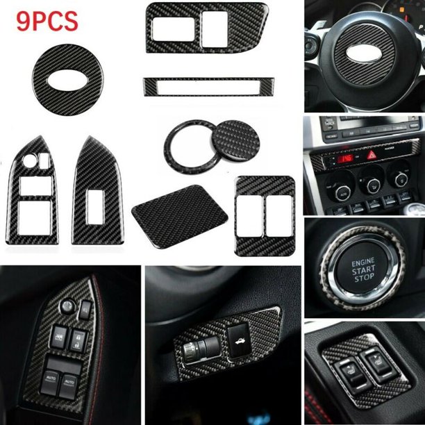 9x Set Carbon Fiber Interior Trim Cover Fits For Subaru Brz Toyota 86 13 17 Walmart Com Walmart Com