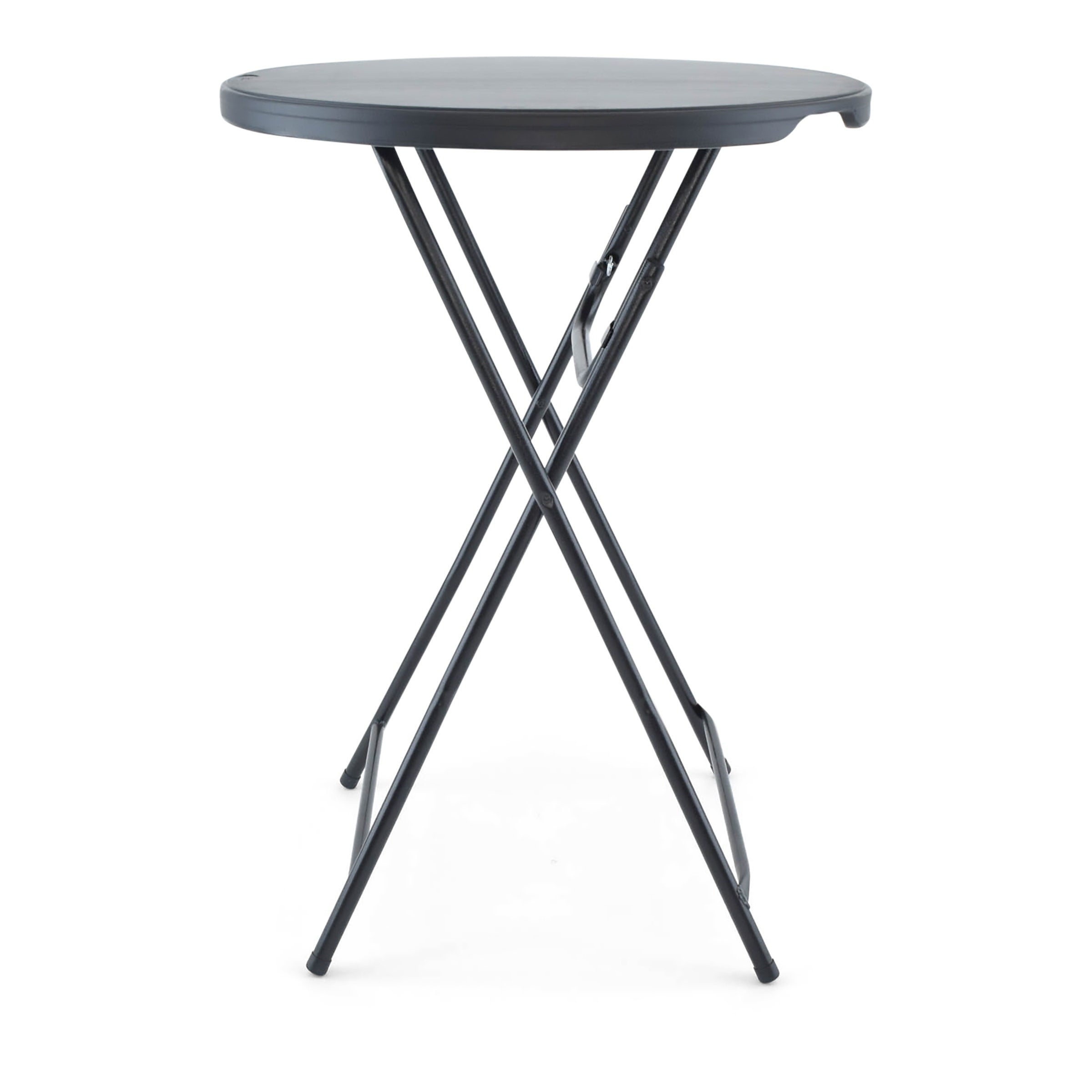 TitanPRO™ Plastic Folding Cocktail Table 32 Round - Black