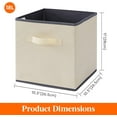 thumbnail image 3 of Lifewit Collapsible Storage Cubes 11 inch Foldable Fabric Bins Multi-Color, Set of 6, Beige, 3 of 8