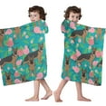 thumbnail image 4 of German Shepherd Dog and Flower Hooded Bath Towel，50"x30" for Ages 3 To 12 Kids, Quick Dry Lightweight Soft Microfiber Hood Beach Towel Cover Up for Kids, 4 of 7