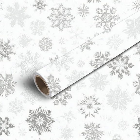 Peel and Stick Wallpaper Contact Paper Snowflakes for continuous replicate Self Adhesive and Removable 24in x 118in
