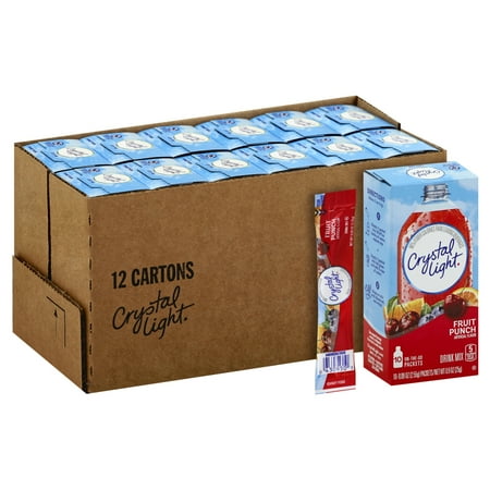 Crystal Light On-The-Go Fruit Punch Drink Mix Packets, 10 - 0.09 oz Packets (Pack of 12)
