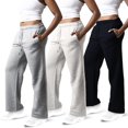thumbnail image 1 of Pantalones deportivos Common Stitch, 3 unidades, forro polar, pernera ancha, 1 of 7