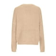 thumbnail image 6 of Lovskoo Cardigan Sweaters for Women Zippered Round Neck Loose Knit Cardigan Long Sleeve Jacket Sweater Jacket Beige, 6 of 7
