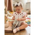 thumbnail image 5 of BemeyourBBs Baby Girls Summer Clothes Cotton Strawberry Outfits Bubble Romper Strawberry Embroidery Flying Sleeve Round Neck Bodysuit Playsuit and Headband Set, 5 of 9