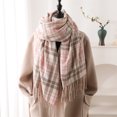 thumbnail image 5 of Bufandas a cuadros escoceses para mujer en invierno, bufandas largas para mujer con flecos, bufandas súper suaves para mujer en invierno, 5 of 5