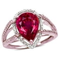 thumbnail image 3 of Star K � Pear Shape 11x8mm Created Ruby Halo Split Shank Big Stone Ring, 3 of 9
