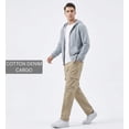 thumbnail image 3 of Men's Tan Cotton Denim Cargo Pants - Relaxed Fit Casual Streetwear Khaki Utility Jeans with Multiple Pockets, 3 of 4