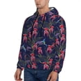 thumbnail image 3 of Pofeuu Flowers And Humming Bird Print Mens Casual Hooded Collar Drawstring Hoodies Pullover Sweatshirts Casual Long Sleeve Shirts-X-Large, 3 of 7