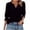 Black [Mix & Save More] [New Arrivals], variant on Women's Casual Printed 3/4 Length Sleeve Smocked Cuffs Shirt Blouse Top Loose Fit Lightweight Summer Vacation | CSEONE,Black XL