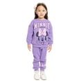 thumbnail image 2 of Minnie Mouse Toddler Long Sleeve Graphic Crewneck with Matching Jogger Pant, 2 Piece Set, Sizes 12M-5T, 2 of 8