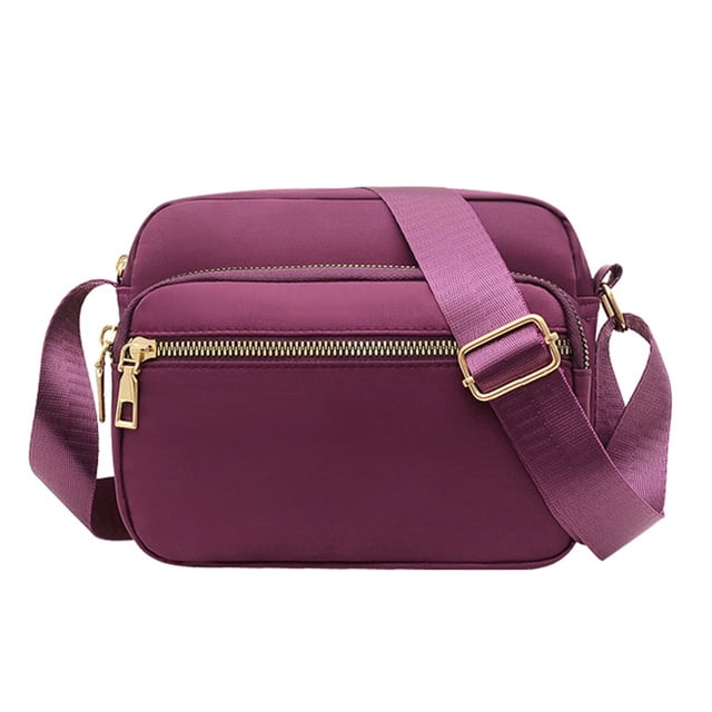 Bolso bandolera de nailon para mujer, impermeable, con múltiples bolsillos, pequeño, ligero, con correa ajustable