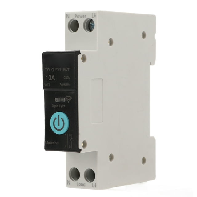 Disjoncteur Din Rail Commutateur WiFi Intelligent, Télécommande de Téléphone Portable, 3 Modes de Synchronisation pour les Appareils Ménagers, Interrupteur d'Éclairage WiFi Pratique avec Double Pôle et Fonction à Distance