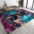 thumbnail image 2 of Teal Brown Red Feather Area Rug, Dark Blue Black Rectangular Indoor Rug, Boys Girls Rug Anti-Slip Machine Washable Soft Modern For Dormitory Bedroom Hotel 2x3ft, 2 of 6
