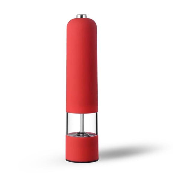 Electric Salt and Pepper Grinder – red Battery-Operated Red Spice Mill, Adjustable Coarseness, Built-In Light,
