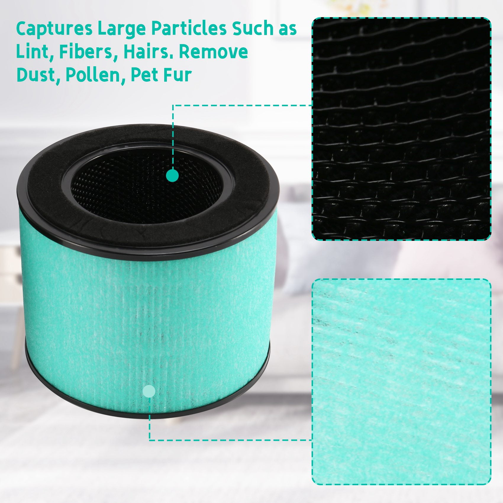 Filtre HEPA 3-en-1 Pour Purificateur PARTU BS-08 - Remplacement Facile - 99,97% Efficacité - 10